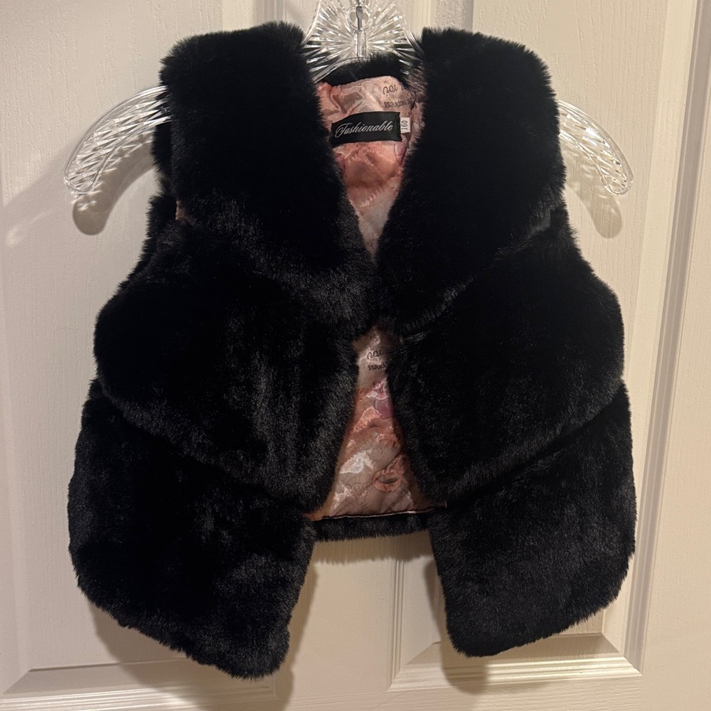 Black Faux Fur Vest